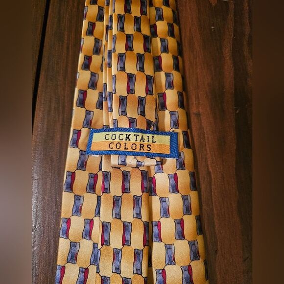 Cocktail Colors Gentleman Necktie 100% Silk Hand Made - Picture 4 of 5
